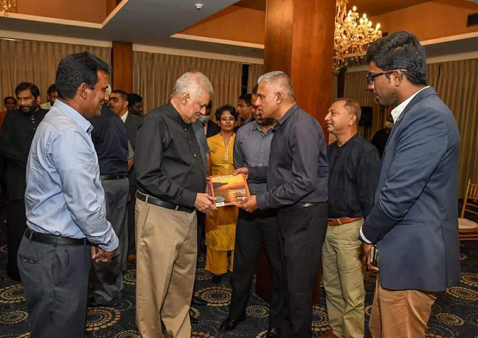 Handing over oceanlust magazine to HE the President of Sri Lanka Ranil Wickramasinghe